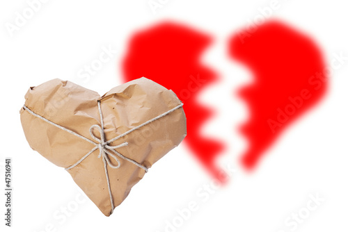 Photo: Heart packed and shade with a broken heart Heart packed and shade with a broken heart