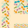Vector set of colorful sunglasses seamless pattern and borders