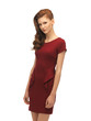 lovely teenage girl in red dress