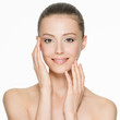 Photo: beautiful smiling woman with clean skin beautiful smiling woman with clean skin
