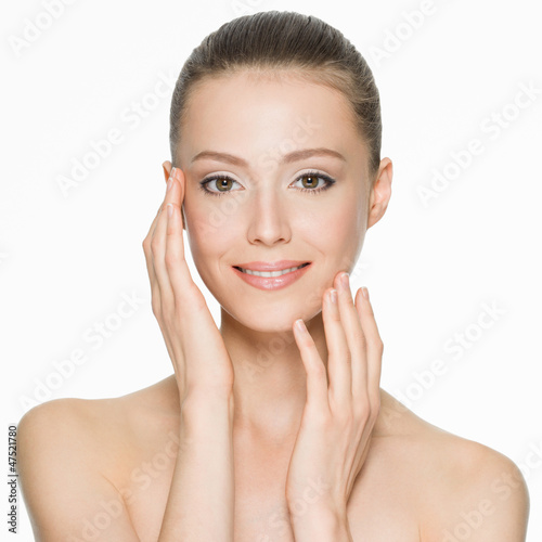 Photo: beautiful smiling woman with clean skin beautiful smiling woman with clean skin