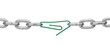 broken metal chain link paper clip office