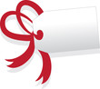 Vector: Isolated blank gift tag with red ribbon Isolated blank gift tag with red ribbon