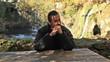 Video: Sad man sitting at the park Sad man sitting at the park