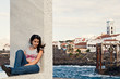 Foto: Young Girl Relaxing in Garachico Town, Tenerife Young Girl Relaxing in Garachico Town, Tenerife