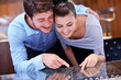 Photo: happy young couple in jewelry store happy young couple in jewelry store