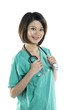 Photo: Chinese women doctor wearing a green scrubs Chinese women doctor wearing a green scrubs