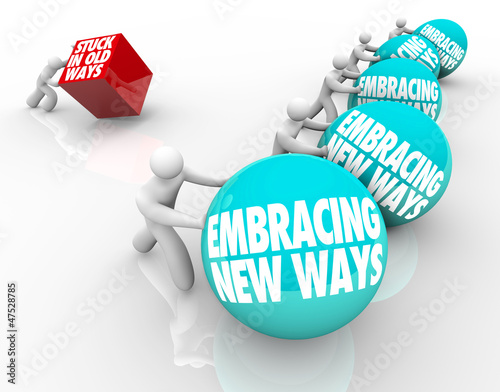 Illustration: Stuck in Old Ways Vs Embracing Change Adapting New Challenge Stuck in Old Ways Vs Embracing Change Adapting New Challenge