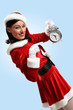 christmas girl in santa hat