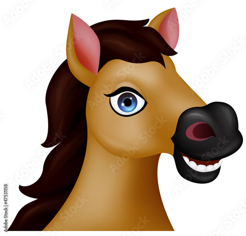 Vector: Horse head cartoon Horse head cartoon