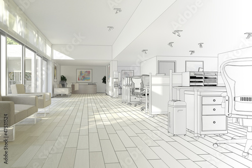 Illustration: Office Interior (construction) Office Interior (construction)