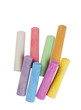 chalks in a variety of colors arranged