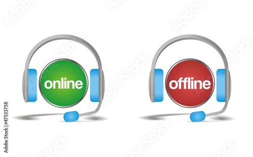 Vector: online offline chat, support, help icon online offline chat, support, help icon
