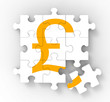 Pound Puzzle Showing Great Britain Banking Status