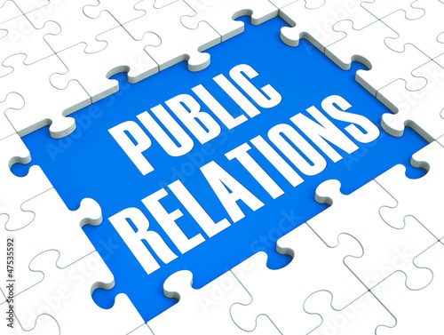 Illustration: Public Relations Puzzle Shows Publicity And Press Public Relations Puzzle Shows Publicity And Press