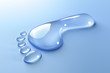 Fußabdruck aus Wasser