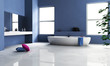 Illustration: Blue Bathroom Interior Design Blue Bathroom Interior Design