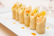 Spring rolls on plate