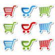 Vektor: sticker, shopping cart, trolley, item, button sticker, shopping cart, trolley, item, button