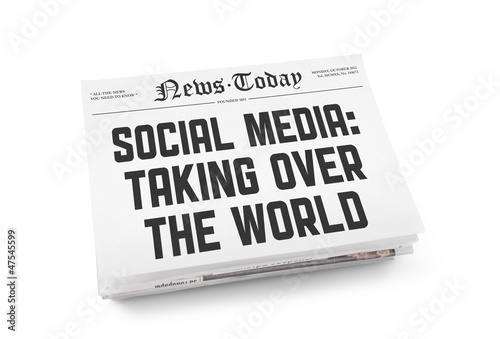 Photo: Social media newspaper concept Social media newspaper concept
