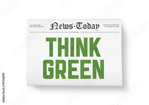 Photo: Think green headline Think green headline