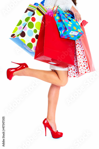 Photo: Beautiful Christmas Shopping woman. Beautiful Christmas Shopping woman.