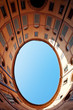 oval blue sky in in Italian urban court