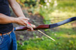 Photo: Young archer training with the bow Young archer training with the bow