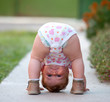 Baby is just playing on the street
