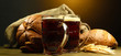 tankards of kvass and rye breads with ears,