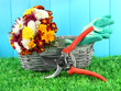 Secateurs With Flowers In Bask...
