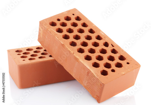 Photo: bricks, isolated on white bricks, isolated on white