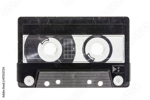 Photo: Grungy Old Blank Cassette Tape with Clipping Path Grungy Old Blank Cassette Tape with Clipping Path