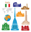 Italy. Silhouettes city