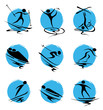 Set abstract illustration - winter sports