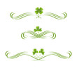 Elements in vintage style with clover leafs. Symmetric inward