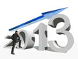 High resolution conceptual 3D 2013 year with a growing arrow