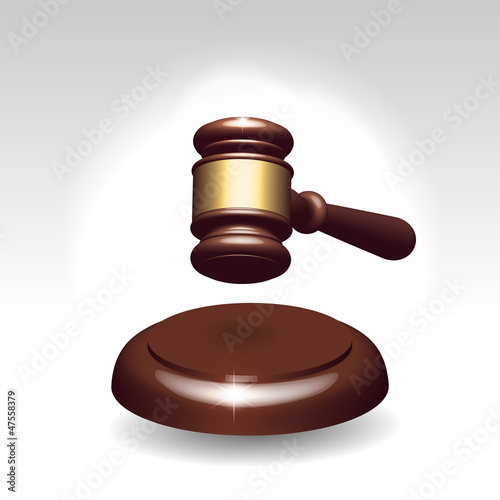 Vector: Wooden gavel as justice services symbol Wooden gavel as justice services symbol