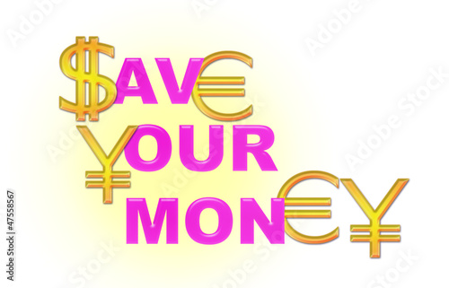 Illustration: save your money - pink save your money - pink