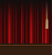 red curtains to theater stage