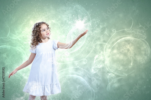 Photo: Child with magic light Child with magic light