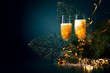 Glasses of champagne at new year party