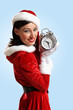 christmas girl in santa hat