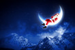 photo of santa claus sitting on the moon