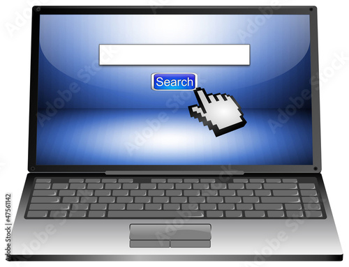 Illustration: Laptop with internet search Laptop with internet search