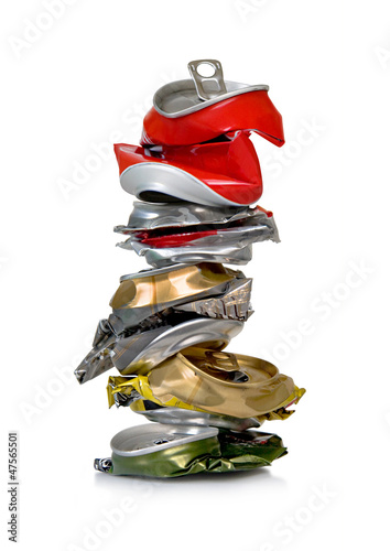 Photo: Cans for recycling, isolated. Cans for recycling, isolated.