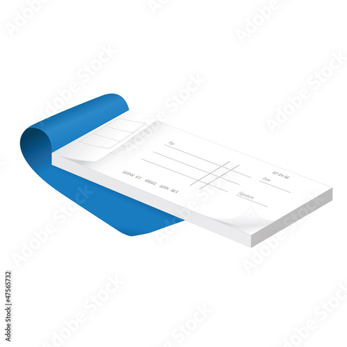 Vector: Cheque book isolated on white background Cheque book isolated on white background