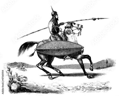 Illustration: Rider : traditional Arabian Warrior Rider : traditional Arabian Warrior