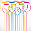 colorful large wine glass vector