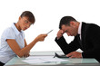 Woman scolding an ashamed man